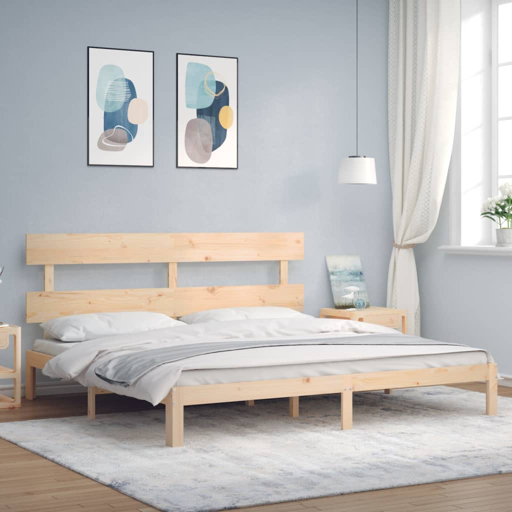 Sengeramme med madrass 200x200 cm heltre furu
