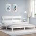 Sengeramme med madrass hvit 200x200 cm heltre furu