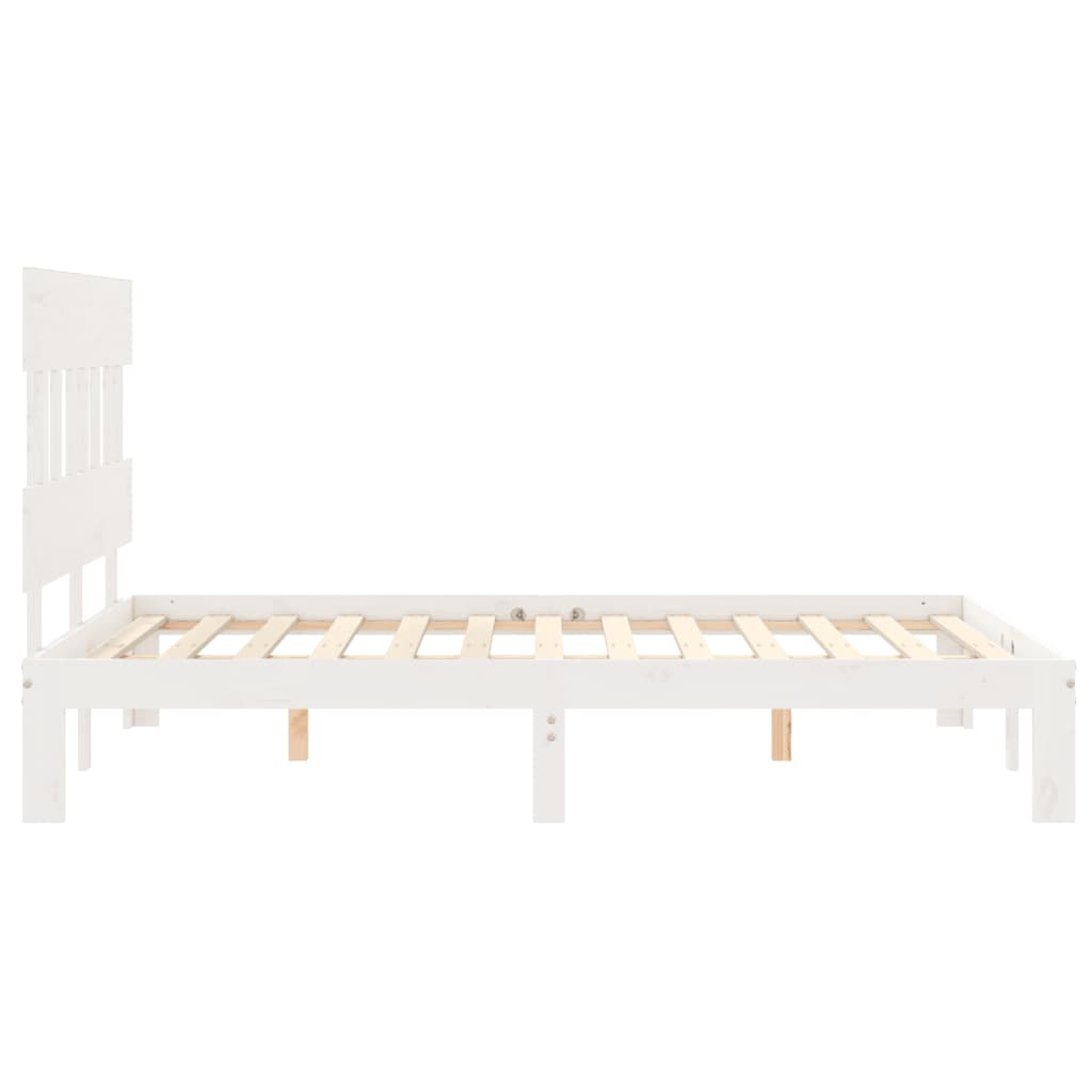 Sengeramme uten madrass hvit 140x200 cm heltre furu