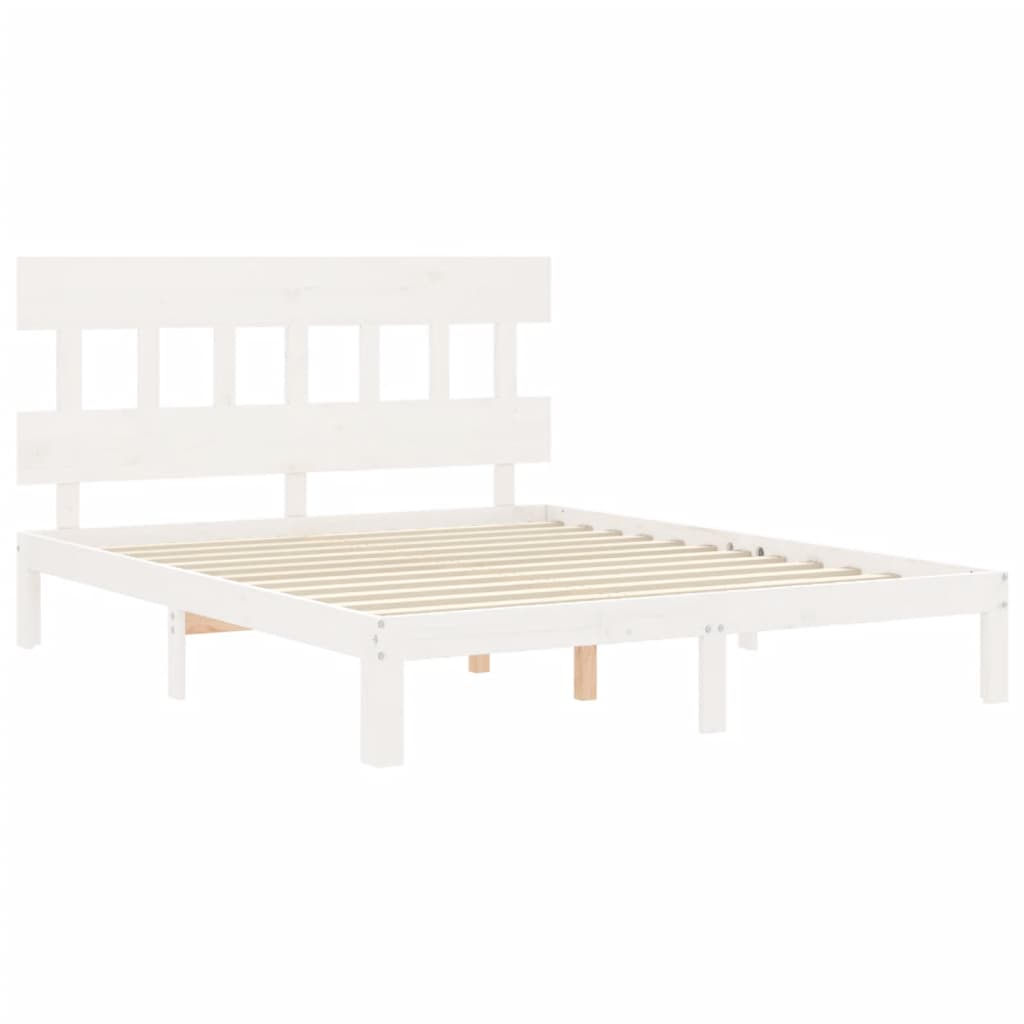 Sengeramme uten madrass hvit 160x200 cm heltre furu