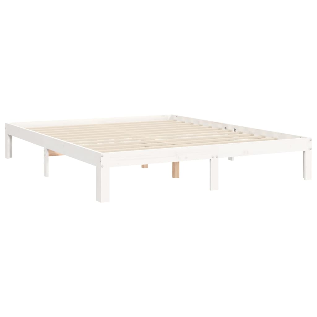 Sengeramme uten madrass hvit 160x200 cm heltre furu