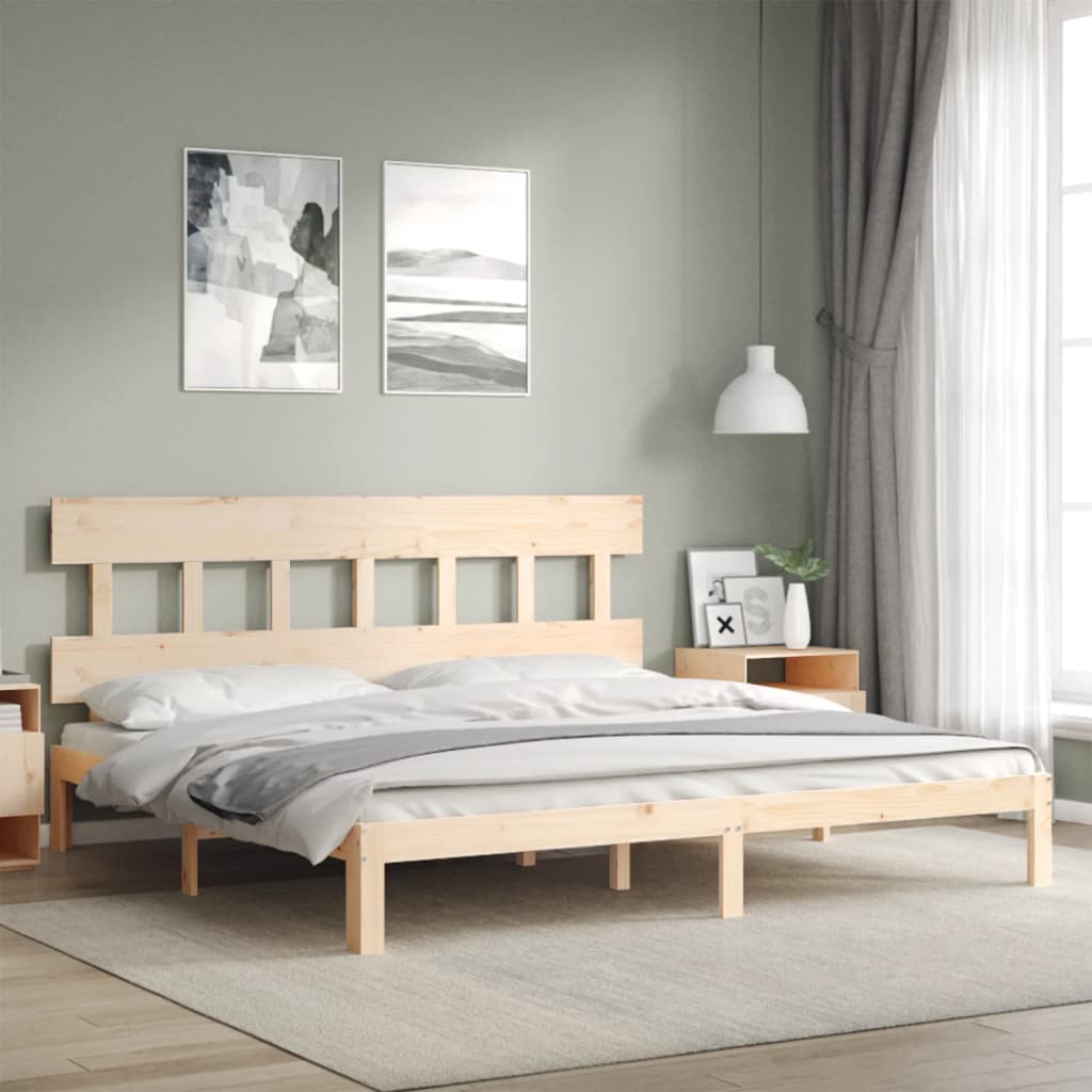 Sengeramme med madrass 200x200 cm heltre furu