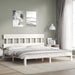 Sengeramme med madrass hvit 200x200 cm heltre furu