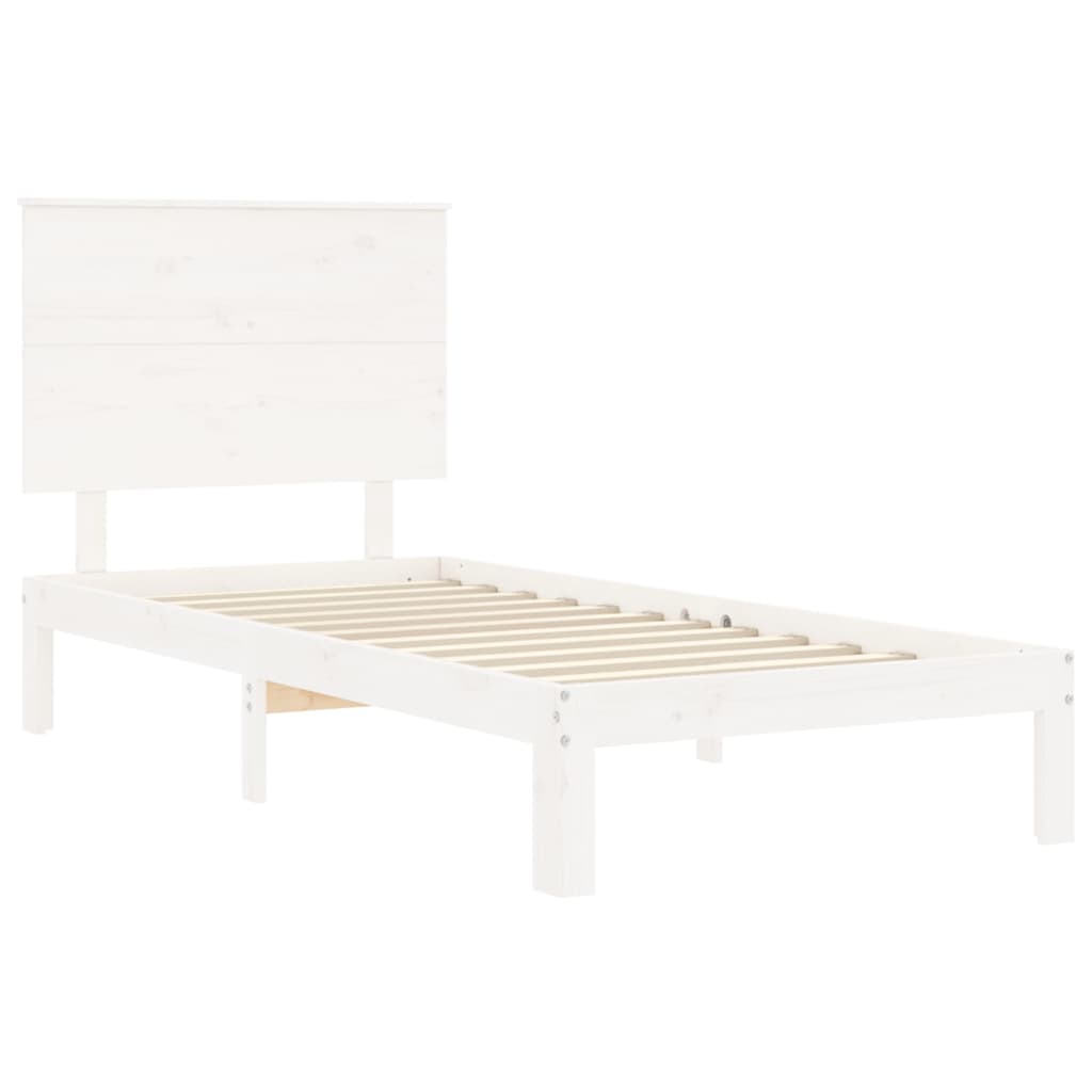 Sengeramme uten madrass hvit 90x200 cm heltre furu