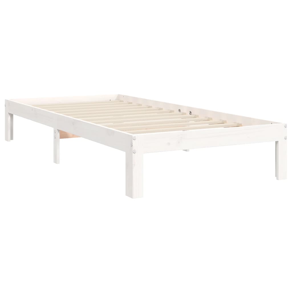 Sengeramme uten madrass hvit 90x200 cm heltre furu