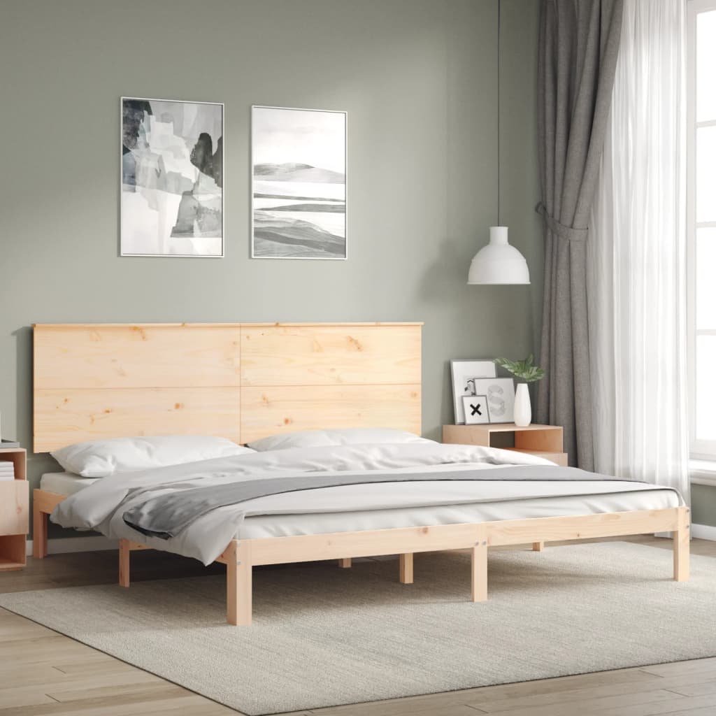Sengeramme med madrass 200x200 cm heltre furu