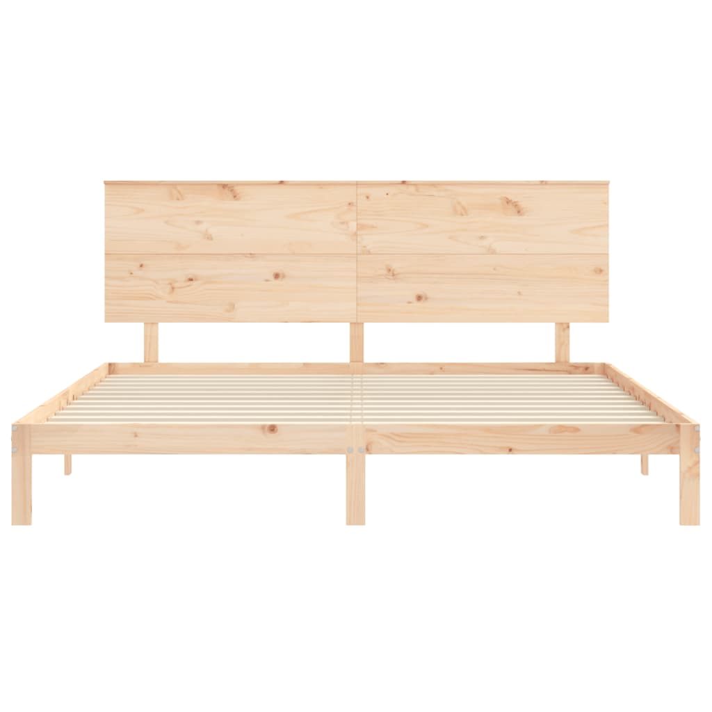 Sengeramme med madrass 200x200 cm heltre furu