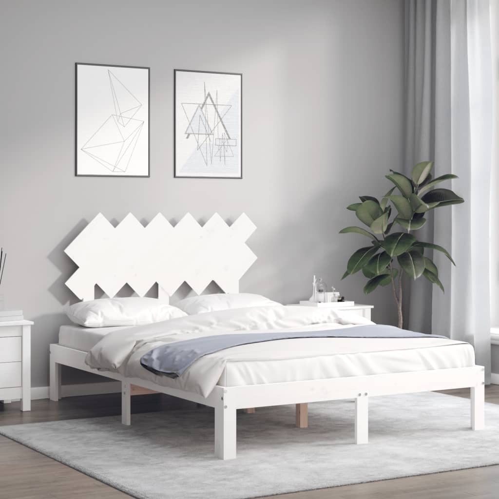 Sengeramme med hodegavl hvit small double heltre