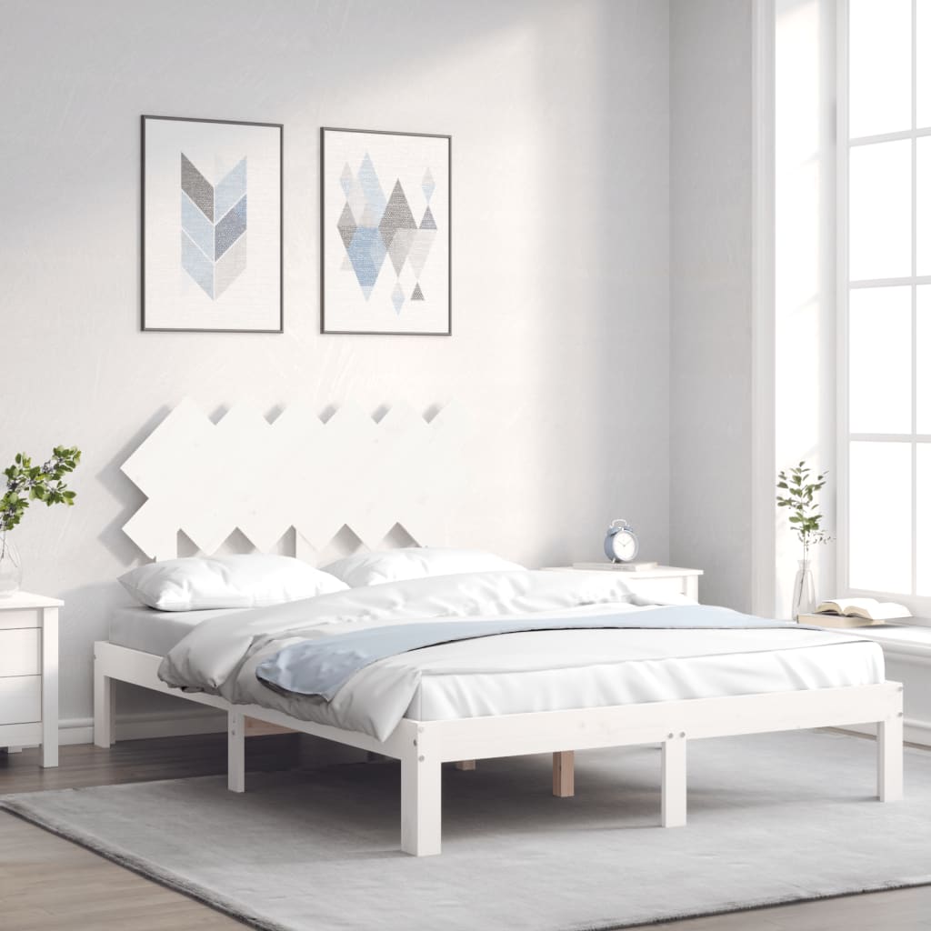 Sengeramme med hodegavl hvit small double heltre