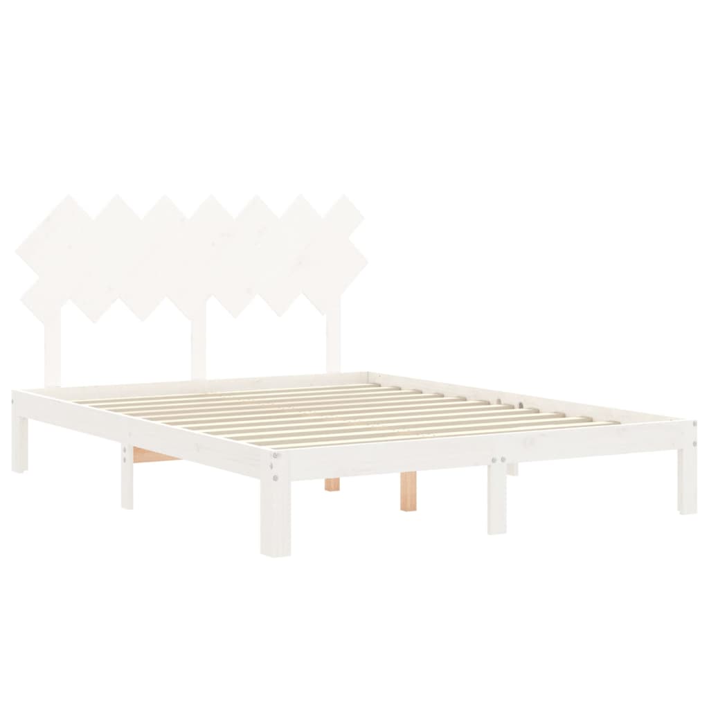 Sengeramme uten madrass hvit 140x190 cm heltre furu