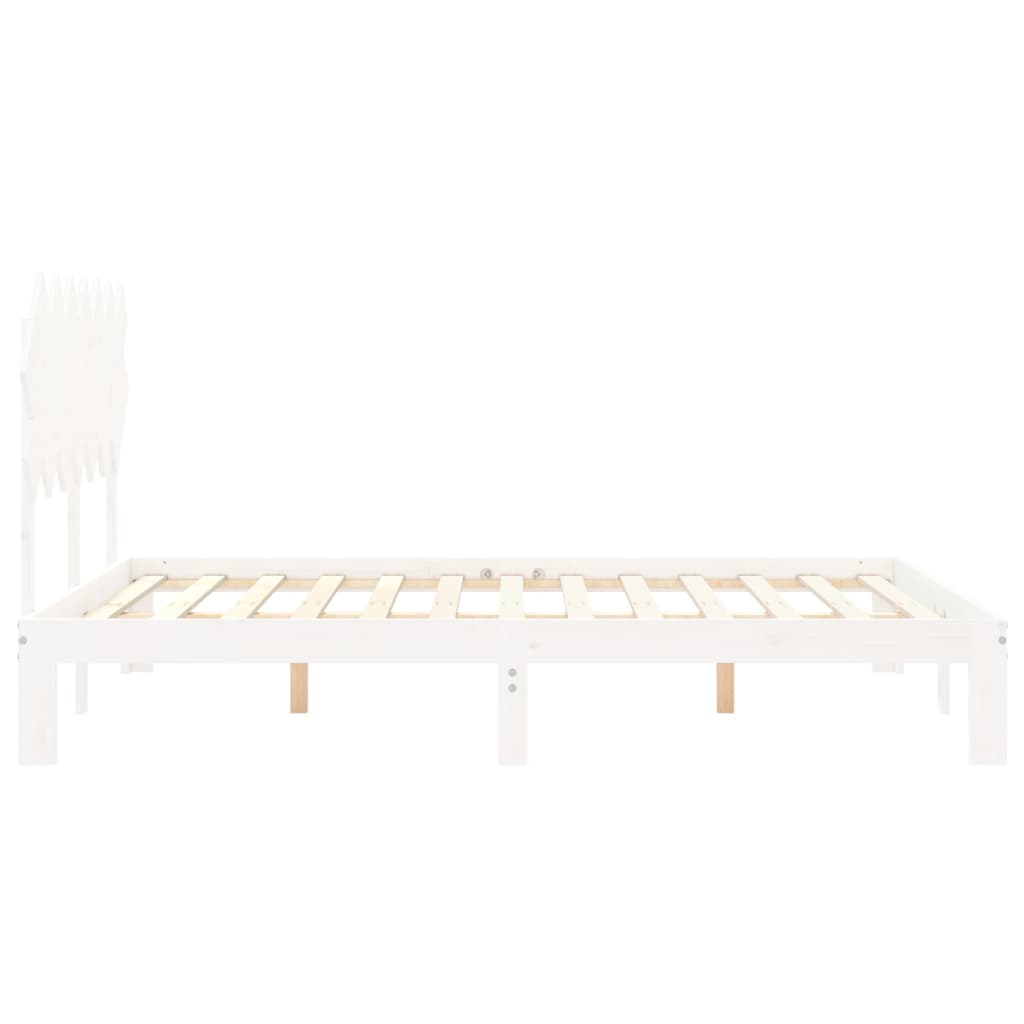 Sengeramme uten madrass hvit 140x190 cm heltre furu