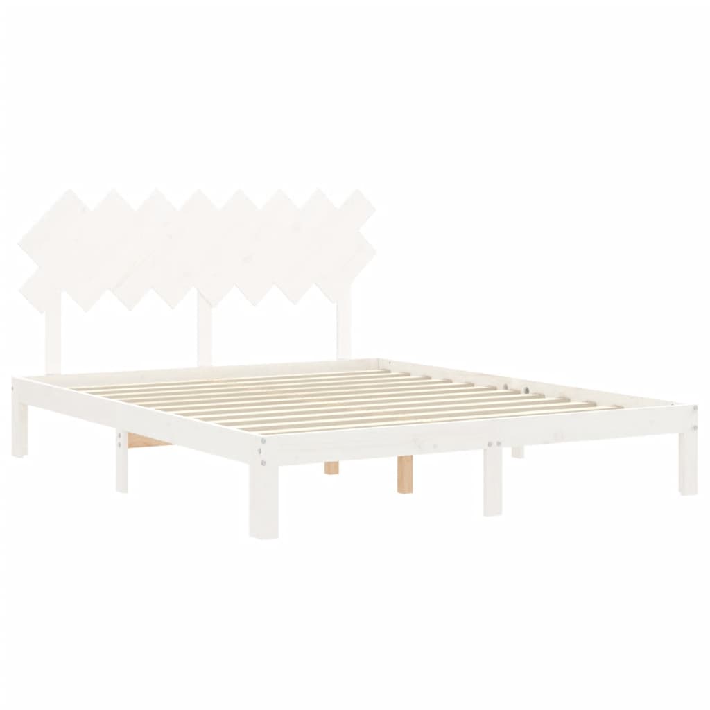 Sengeramme uten madrass hvit 160x200 cm heltre furu