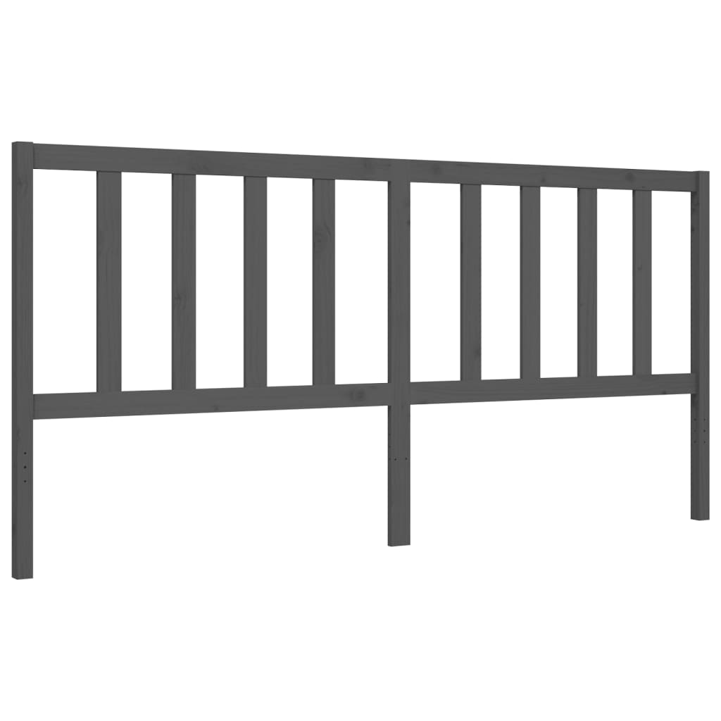Sengeramme med hodegavl grå 200x200 cm heltre