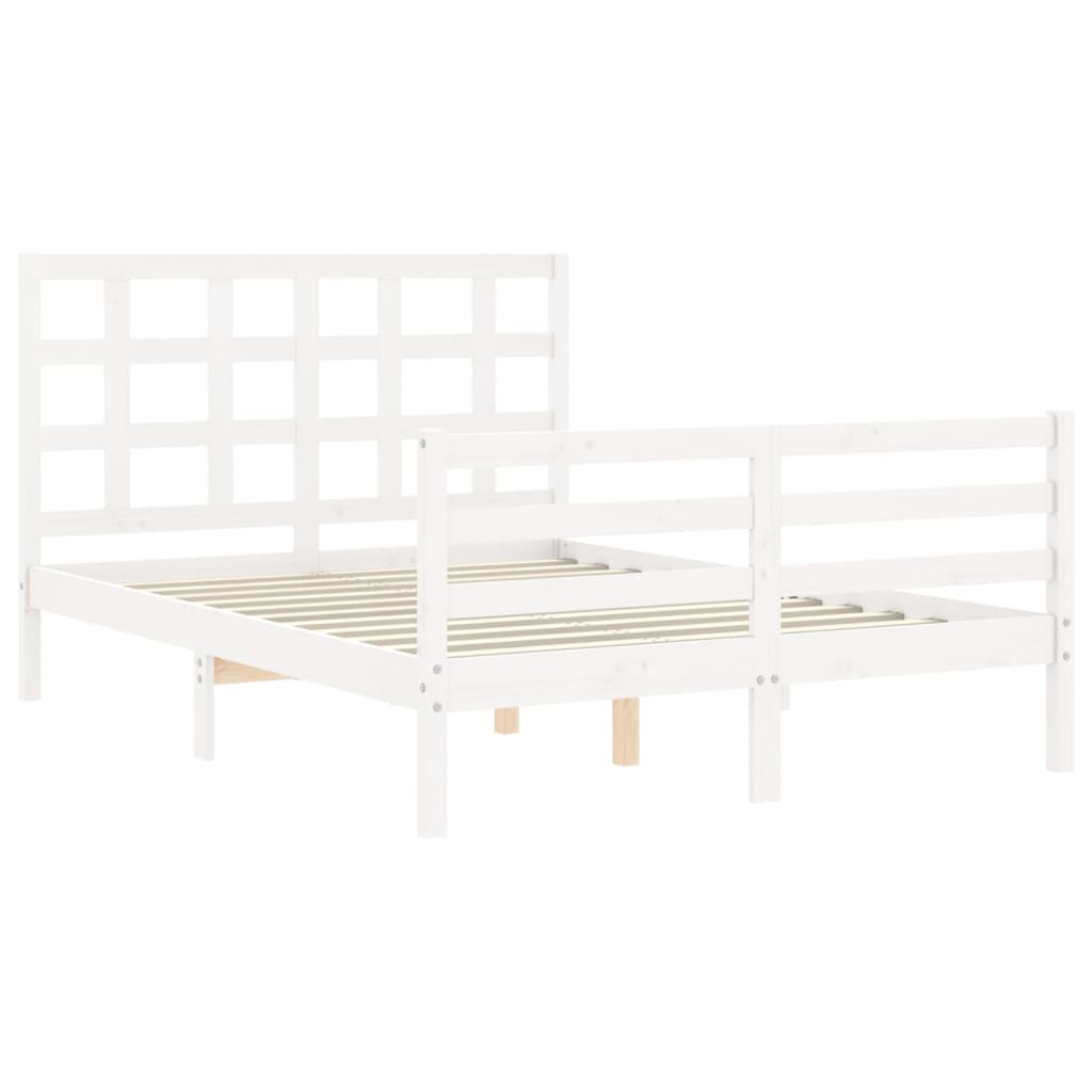 Sengeramme med hodegavl hvit double heltre
