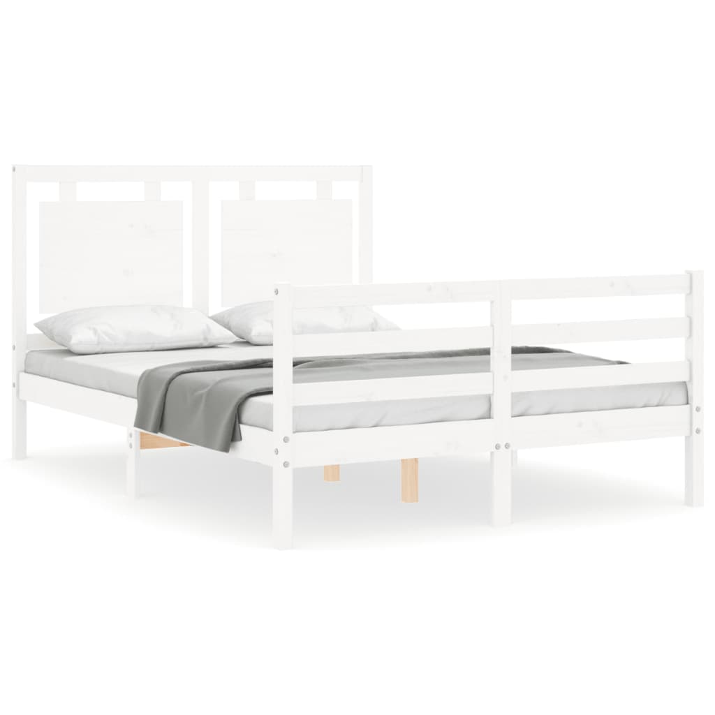 Sengeramme med hodegavl hvit double heltre