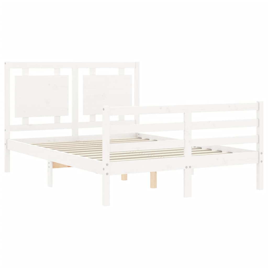 Sengeramme med hodegavl hvit double heltre