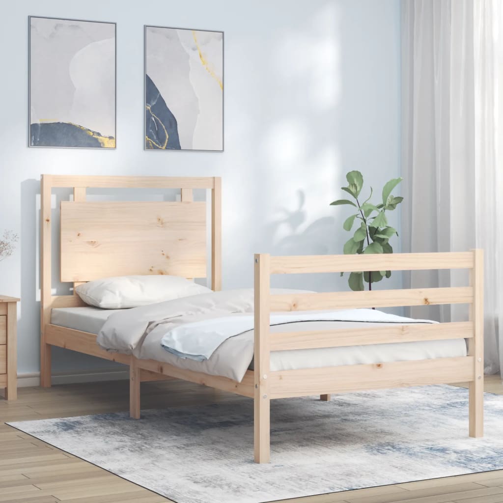 Sengeramme med hodegavl 100x200 cm heltre