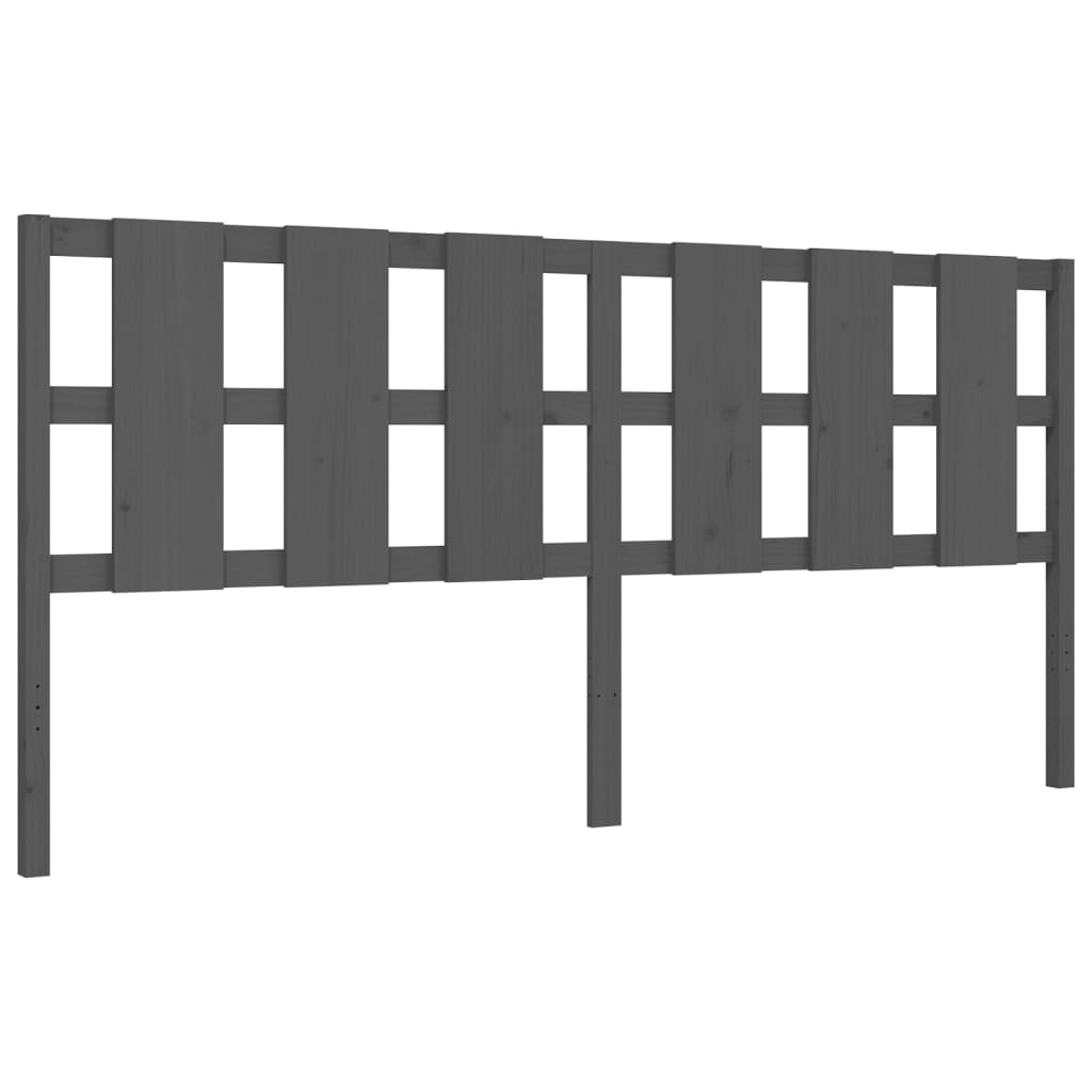 Sengeramme med hodegavl grå 200x200 cm heltre