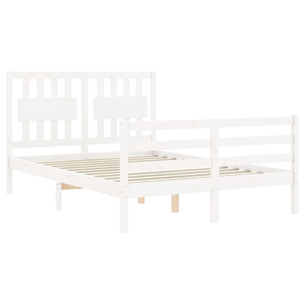 Sengeramme med hodegavl hvit double heltre