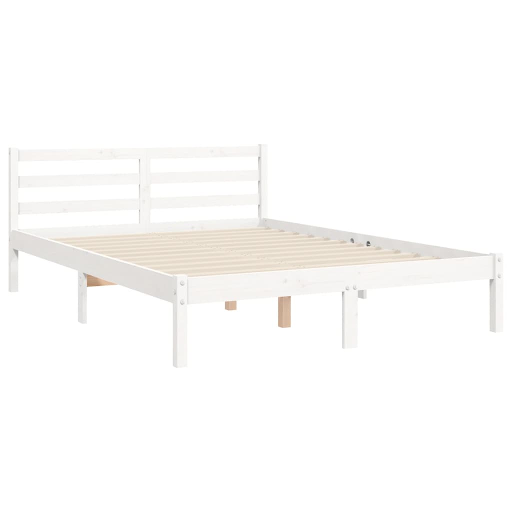 Sengeramme med hodegavl hvit double heltre