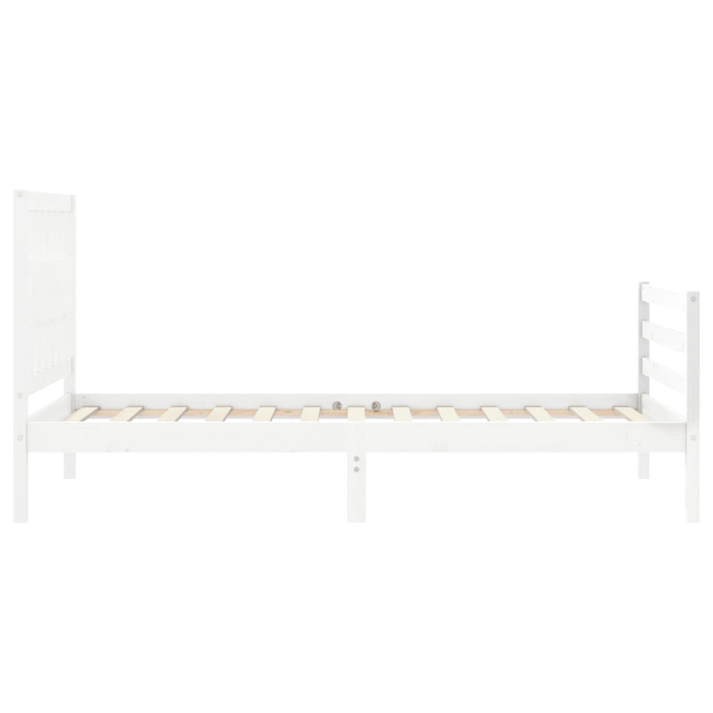 Sengeramme med hodegavl hvit 90x200 cm heltre