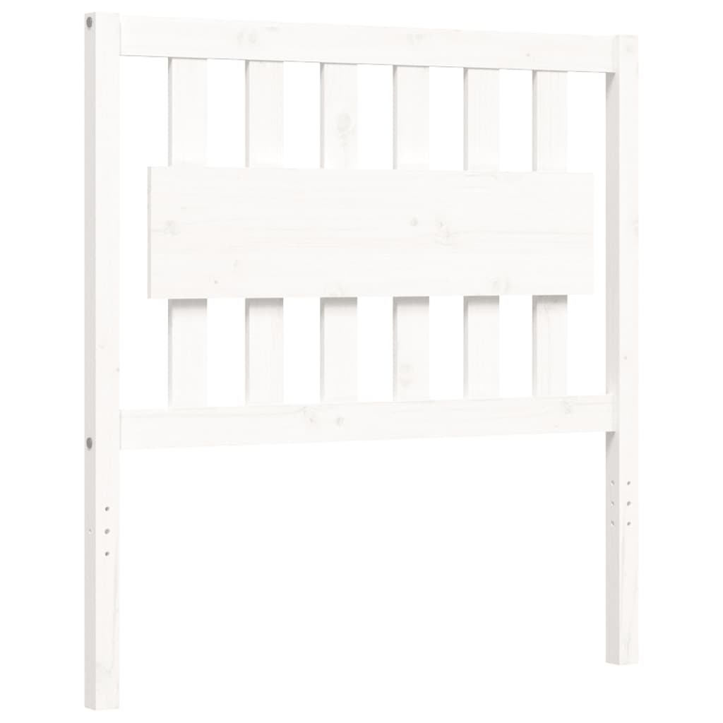 Sengeramme med hodegavl hvit 90x200 cm heltre