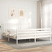 Sengeramme med hodegavl hvit 200x200 cm heltre