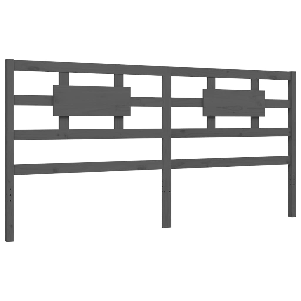 Sengeramme med hodegavl grå 200x200 cm heltre