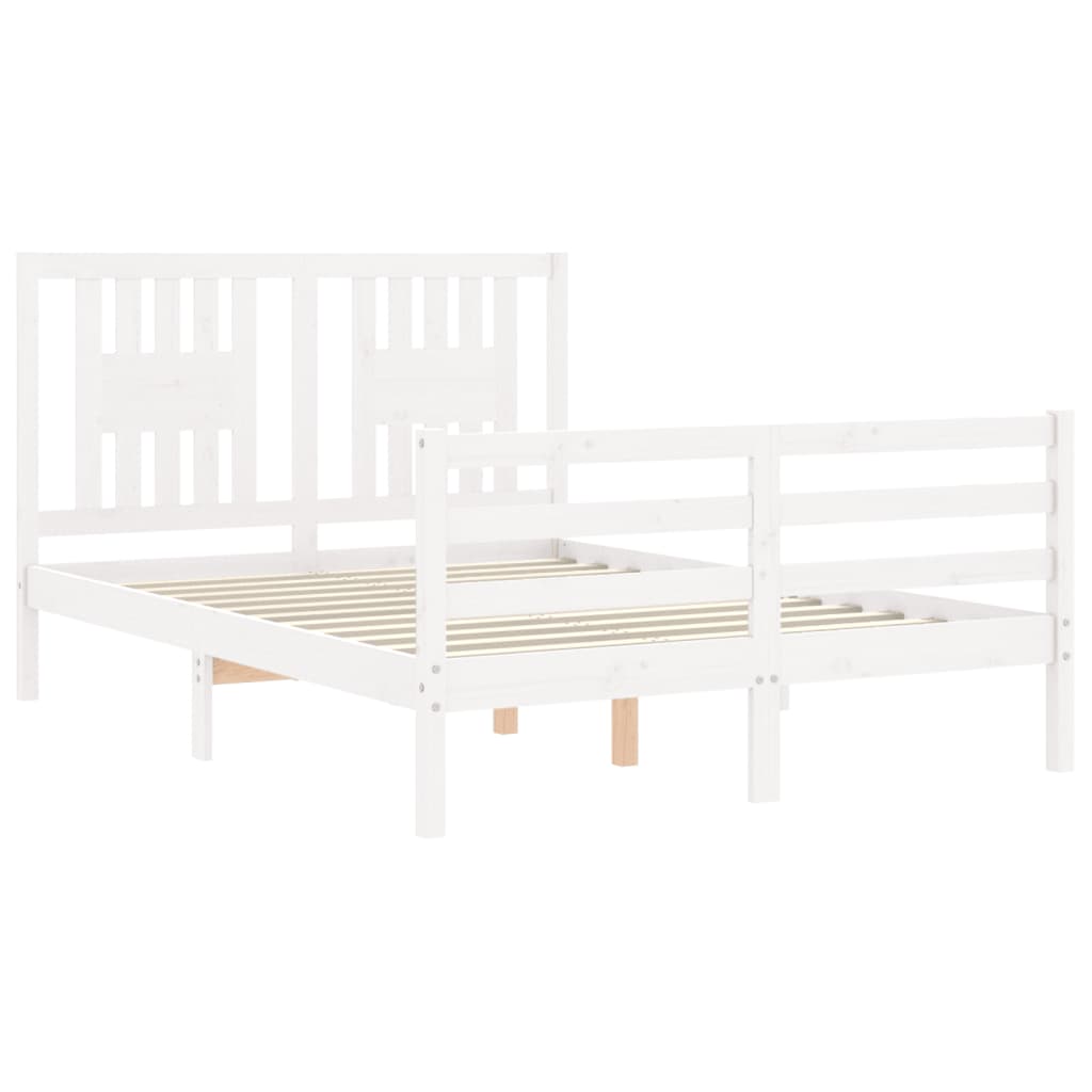 Sengeramme med hodegavl hvit double heltre