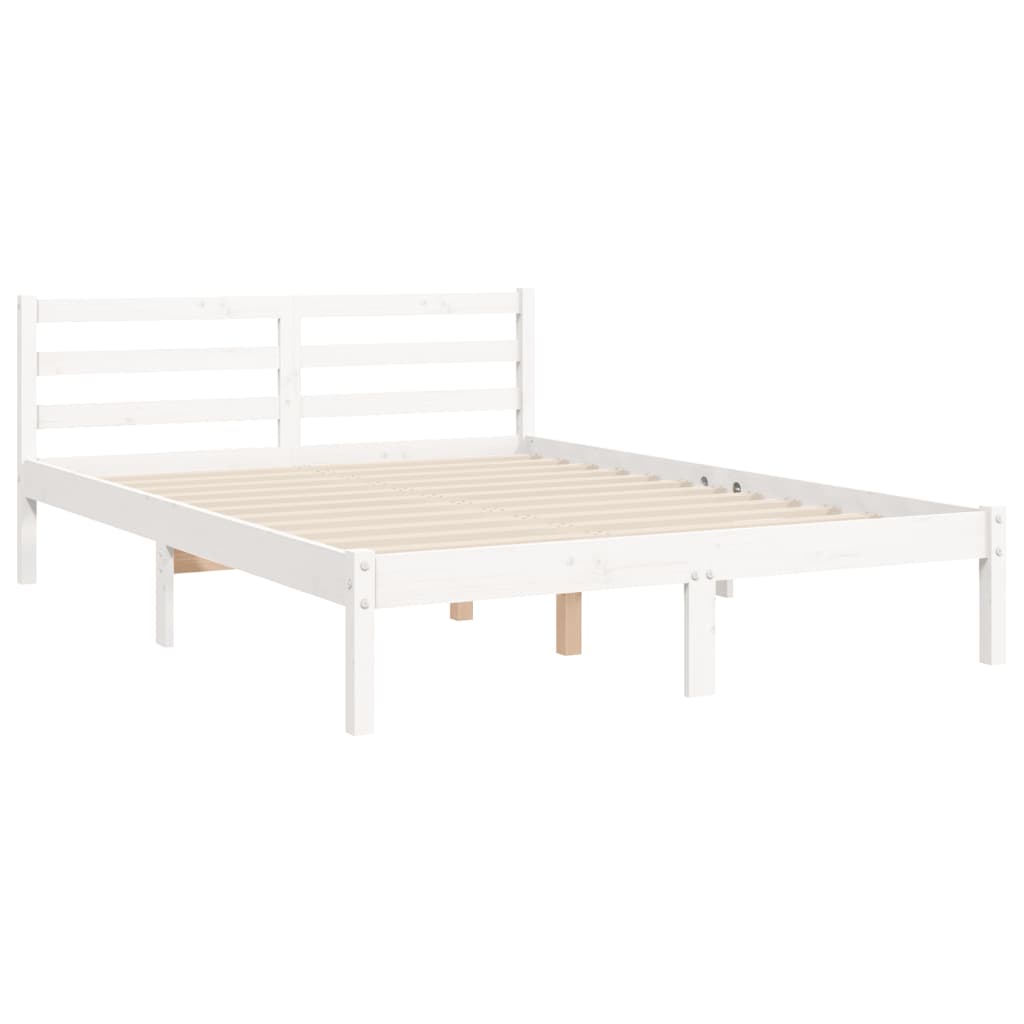 Sengeramme med hodegavl hvit double heltre