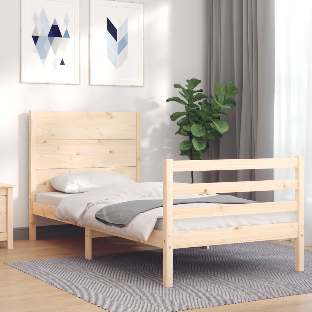 Sengeramme med hodegavl 100x200 cm heltre