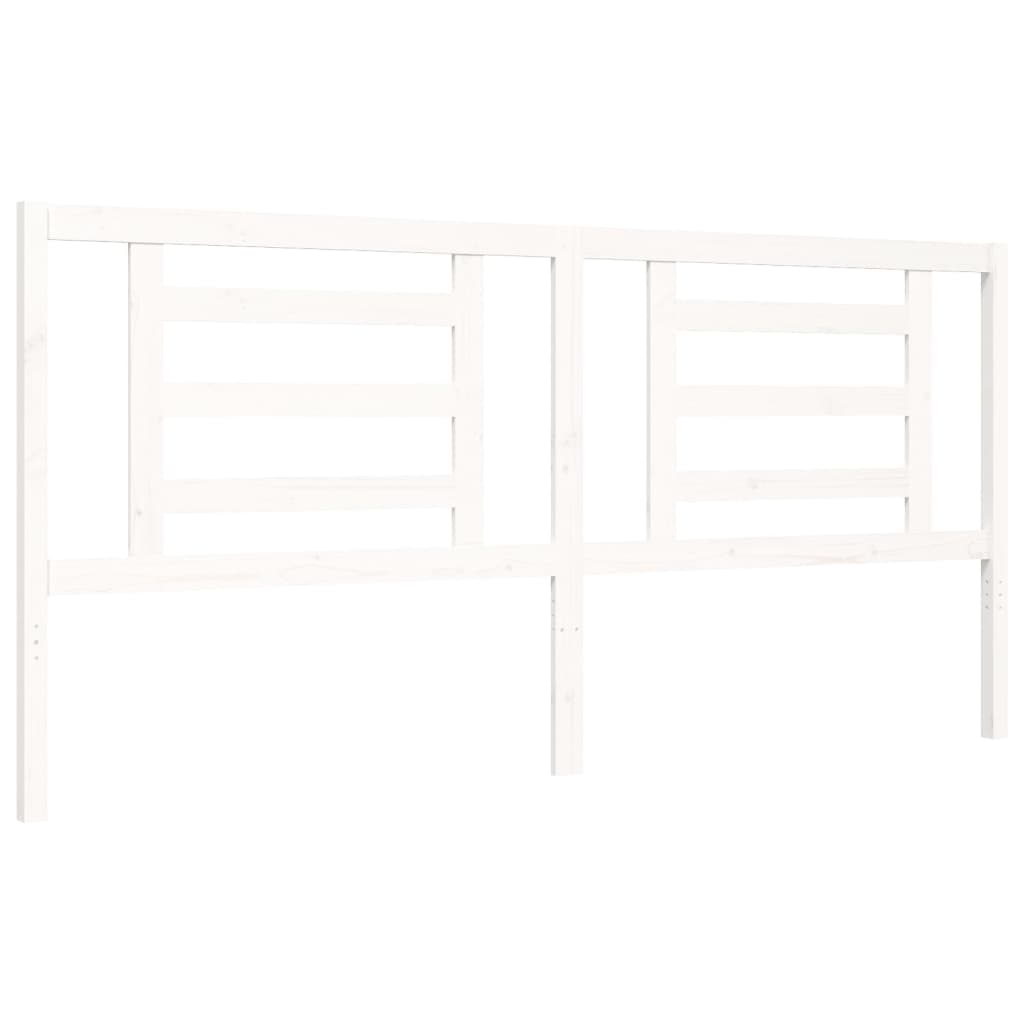 Sengeramme med hodegavl hvit 200x200 cm heltre