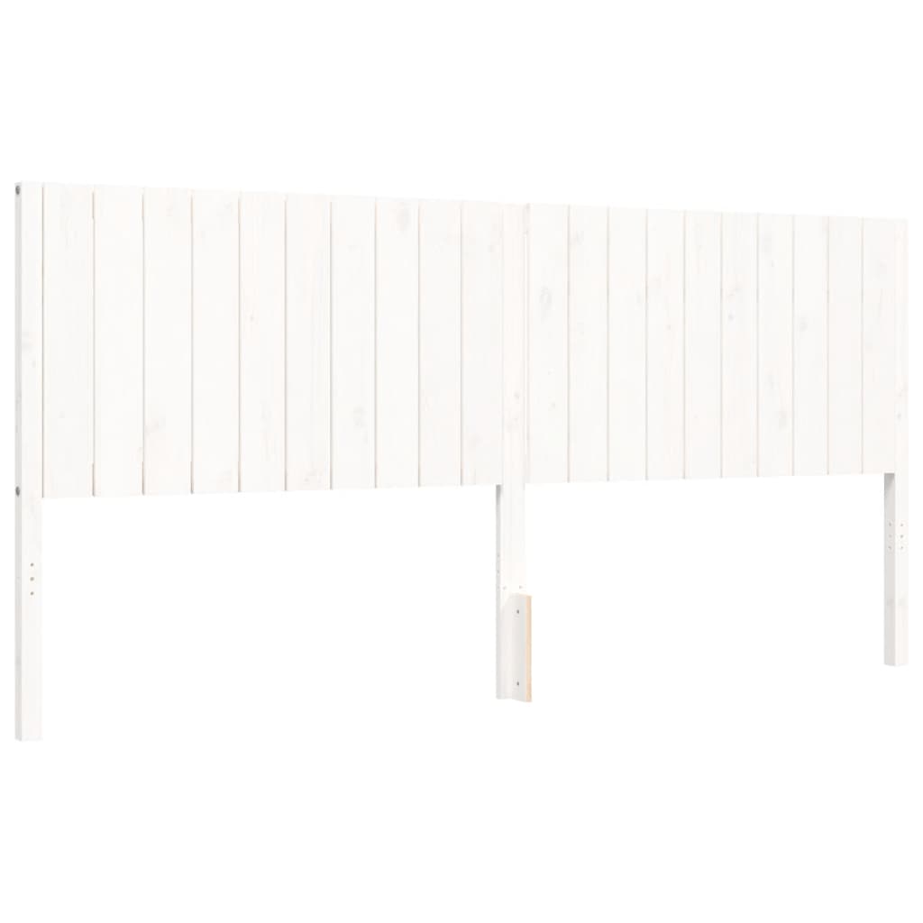 Sengeramme med hodegavl hvit 200x200 cm heltre