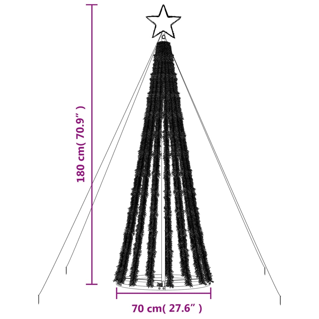 Juletre lyskjegle 275 LED varmhvit 180 cm