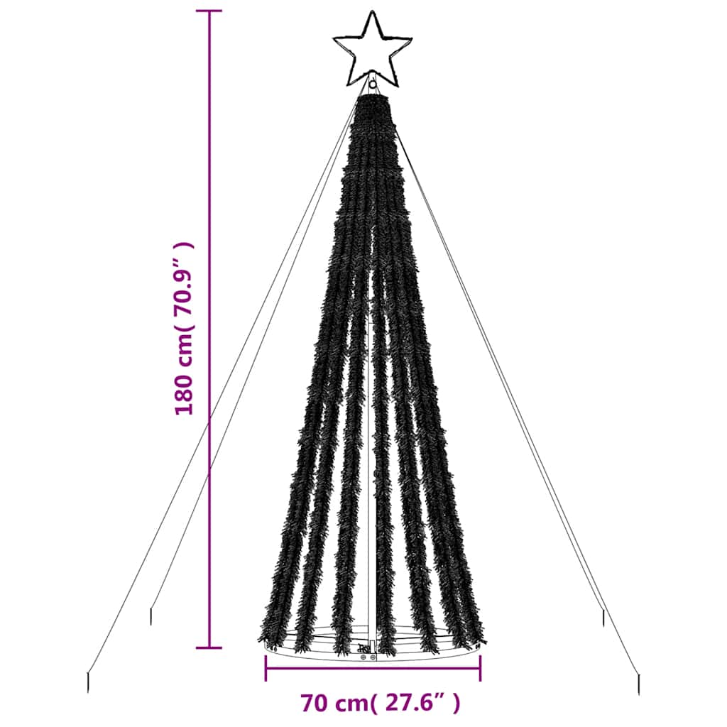 Juletre lyskjegle 275 LED blå 180 cm