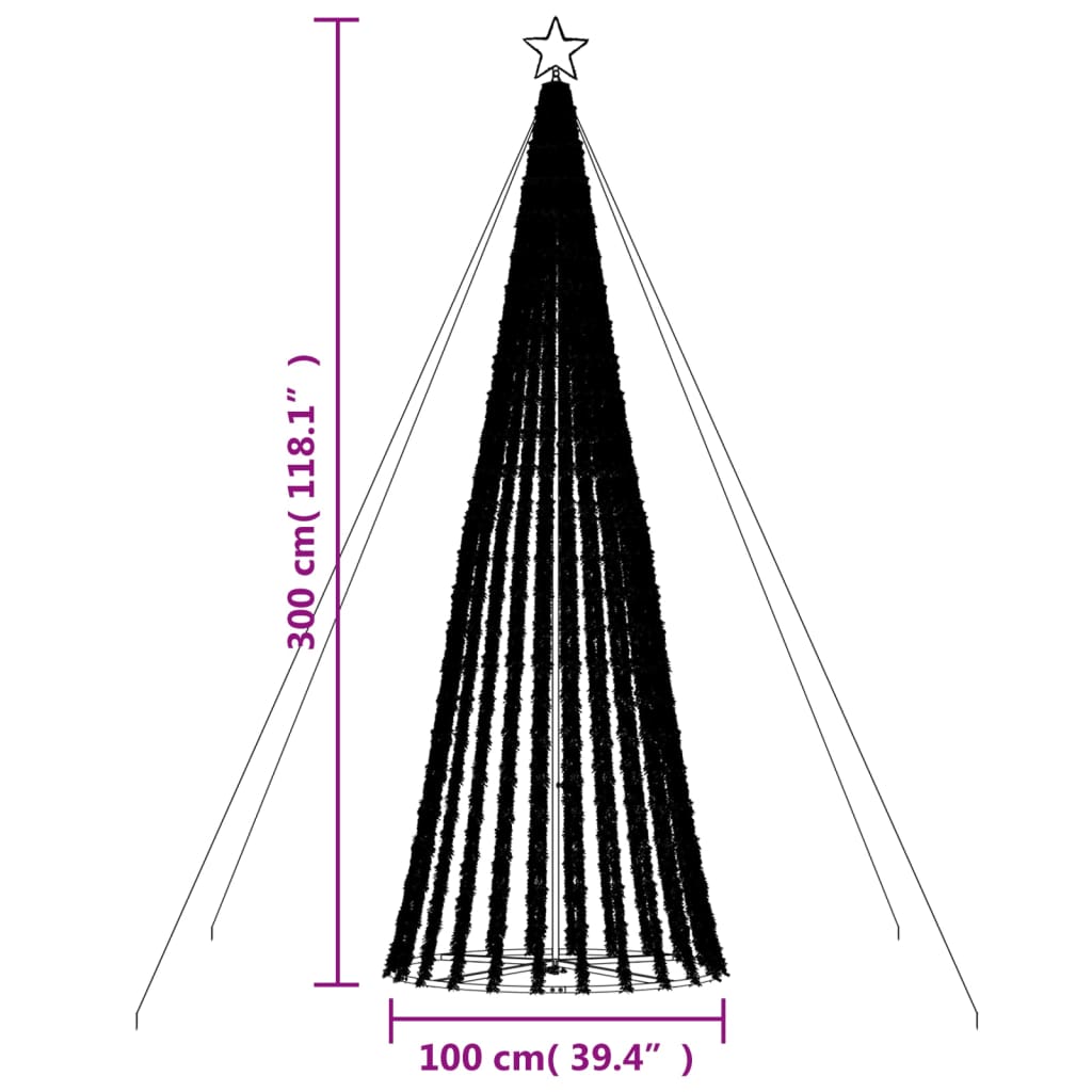 Juletre lyskjegle 688 LED varmhvit 300 cm