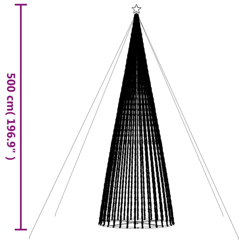 LED Juletre 1544 LEDs Varm Hvit 500 cm