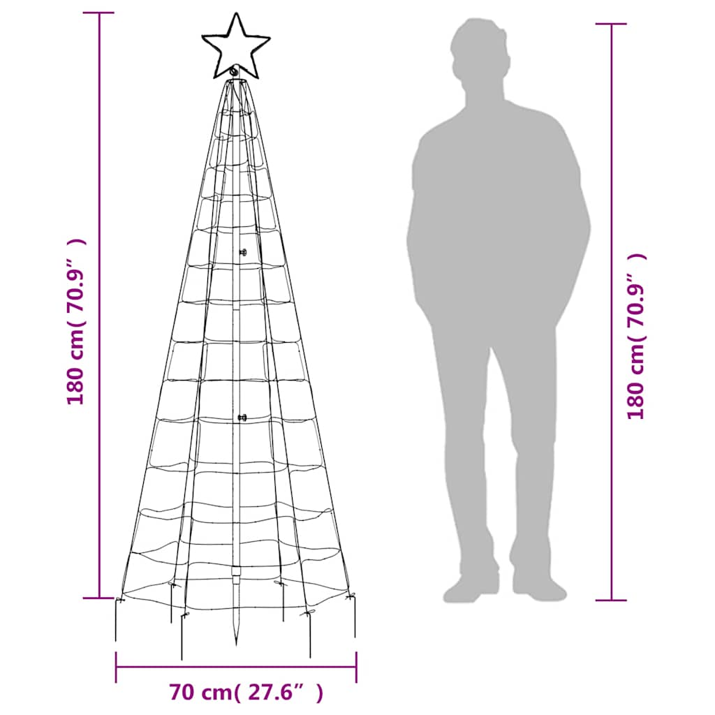 Juletre lyskjegle 220 LED varmhvit 180 cm