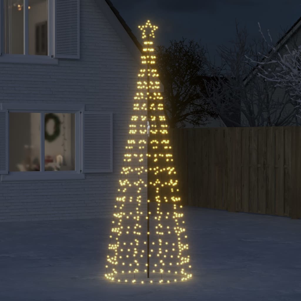 Juletre lyskjegle med pigger 570 LED varmhvit 300 cm