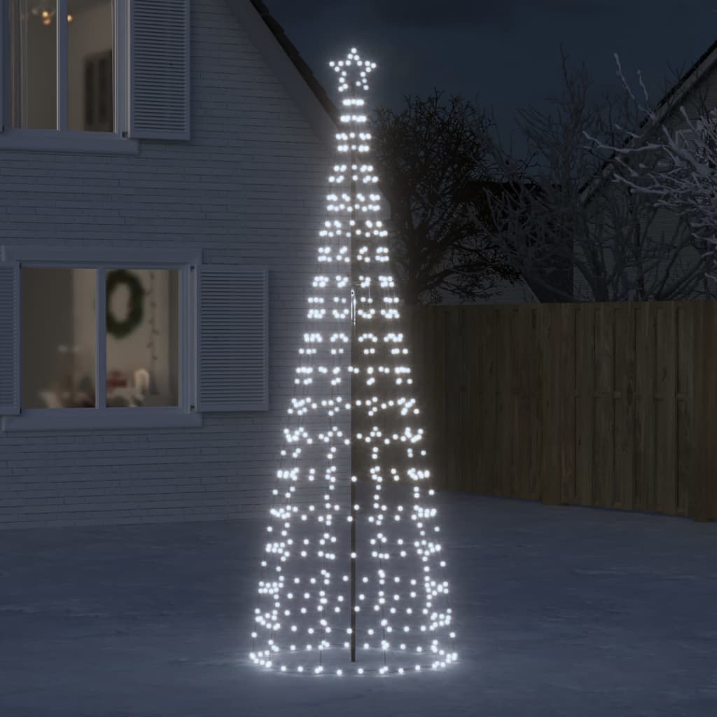 Juletre lyskjegle med pigger 570 LED kaldhvit 300 cm