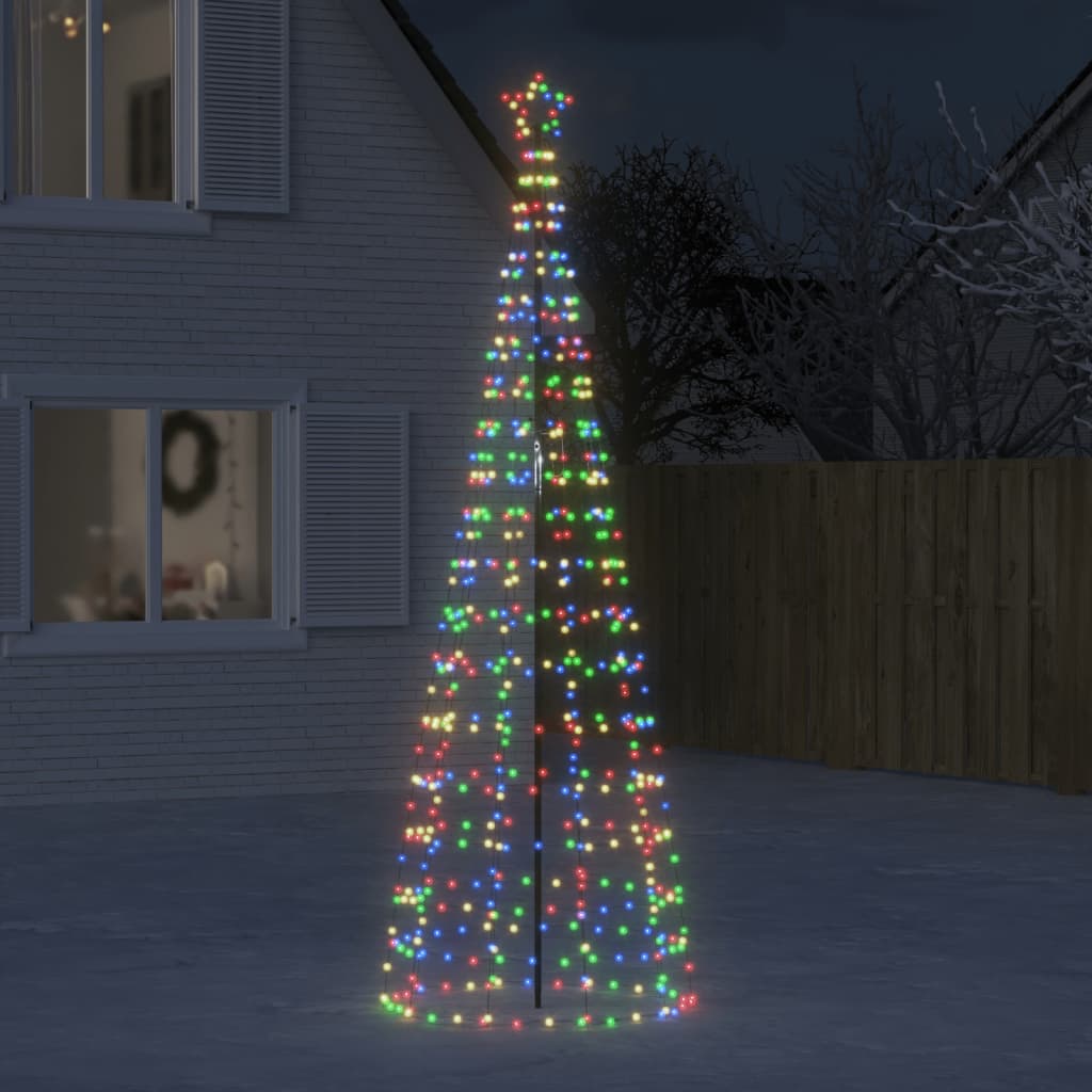 Juletre lyskjegle med pigger 570 LED fargerik 300 cm