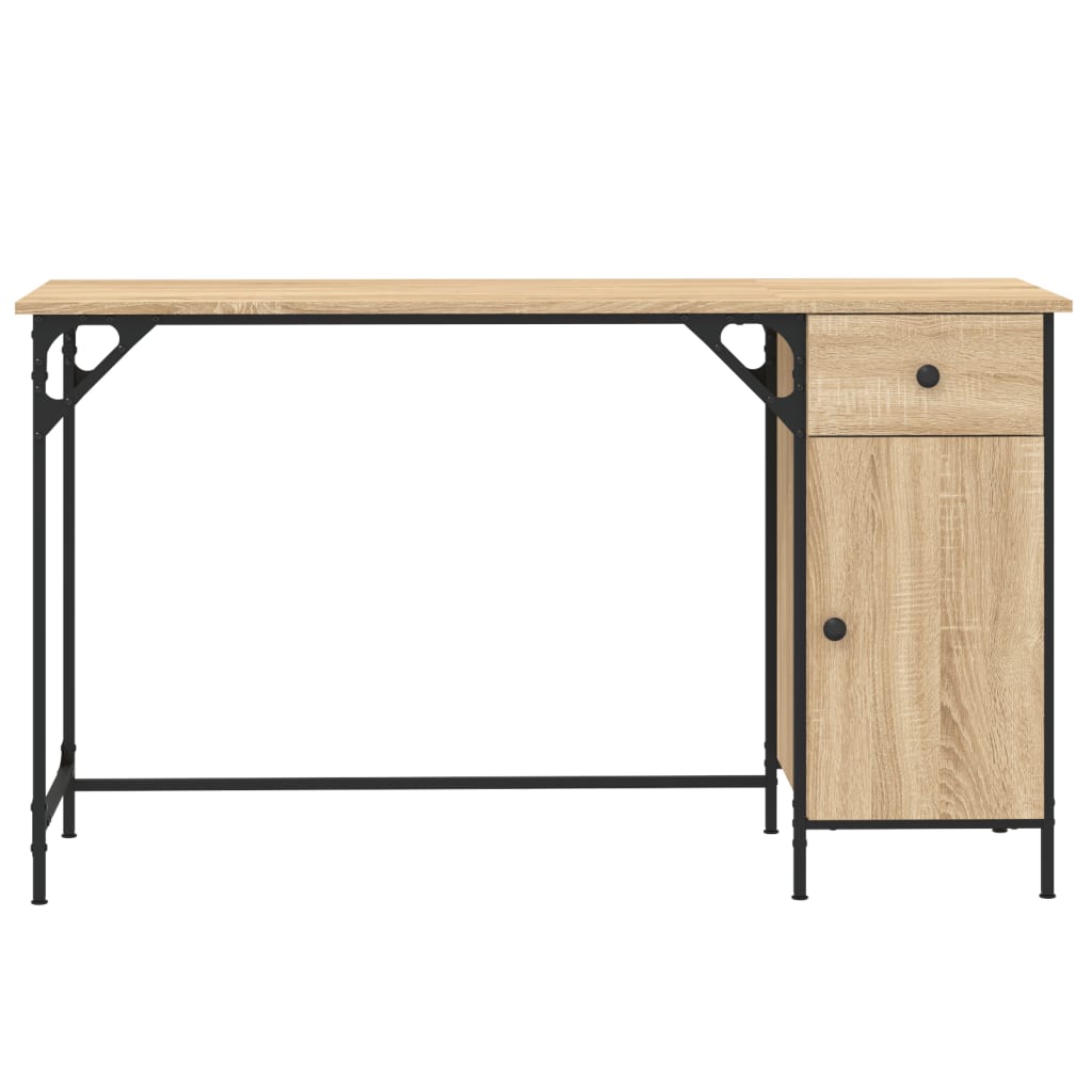 Skrivebord sonoma eik 131x48x75 cm konstruert tre