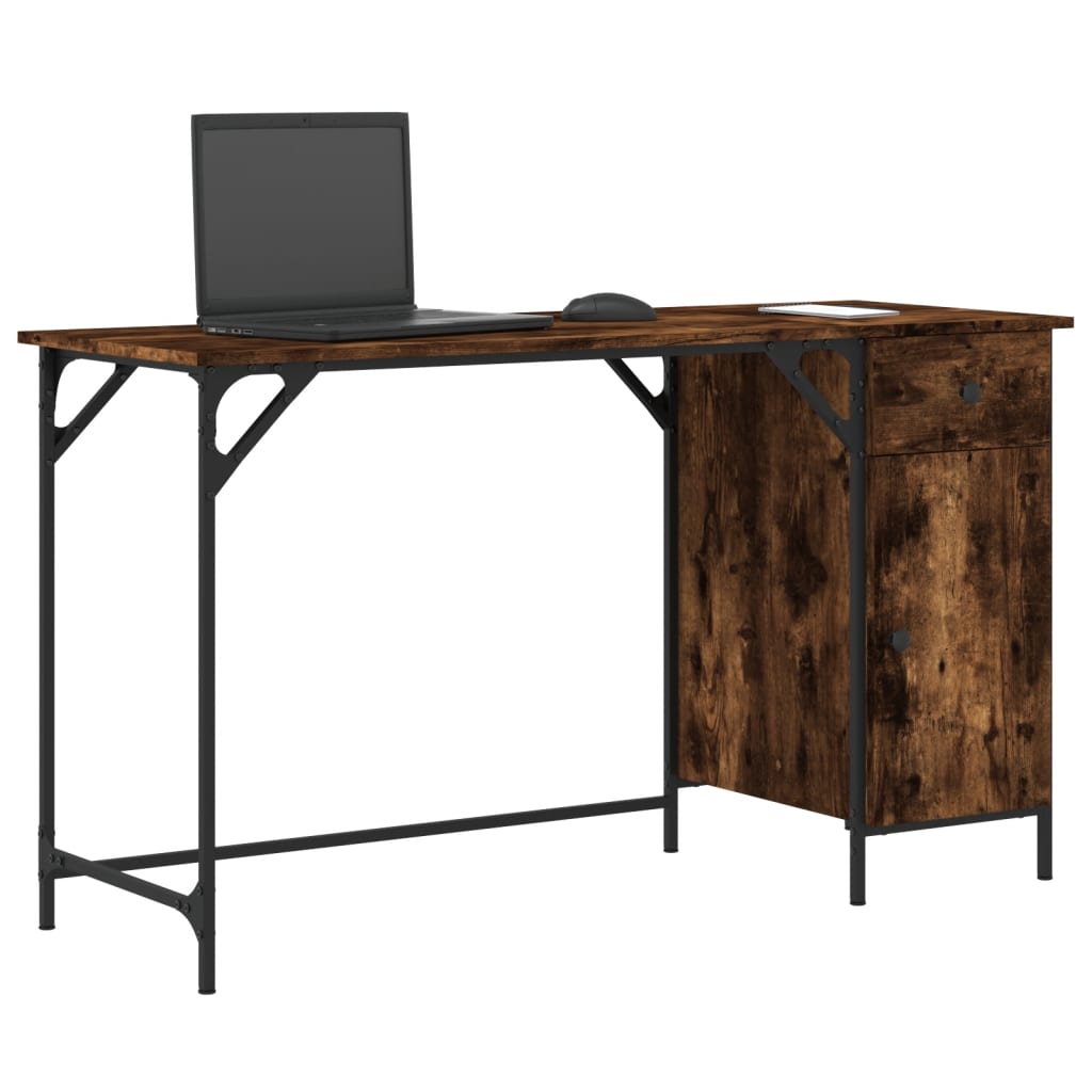 Skrivebord røkt eik 131x48x75 cm konstruert tre