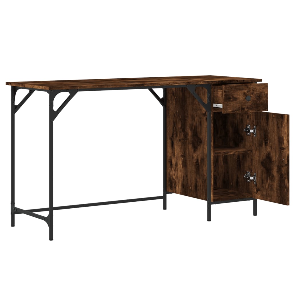 Skrivebord røkt eik 131x48x75 cm konstruert tre