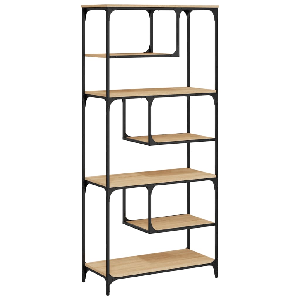 Bokhylle sonoma eik 81x36x176 cm konstruert tre