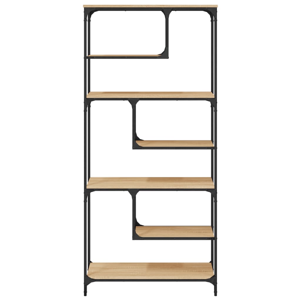Bokhylle sonoma eik 81x36x176 cm konstruert tre
