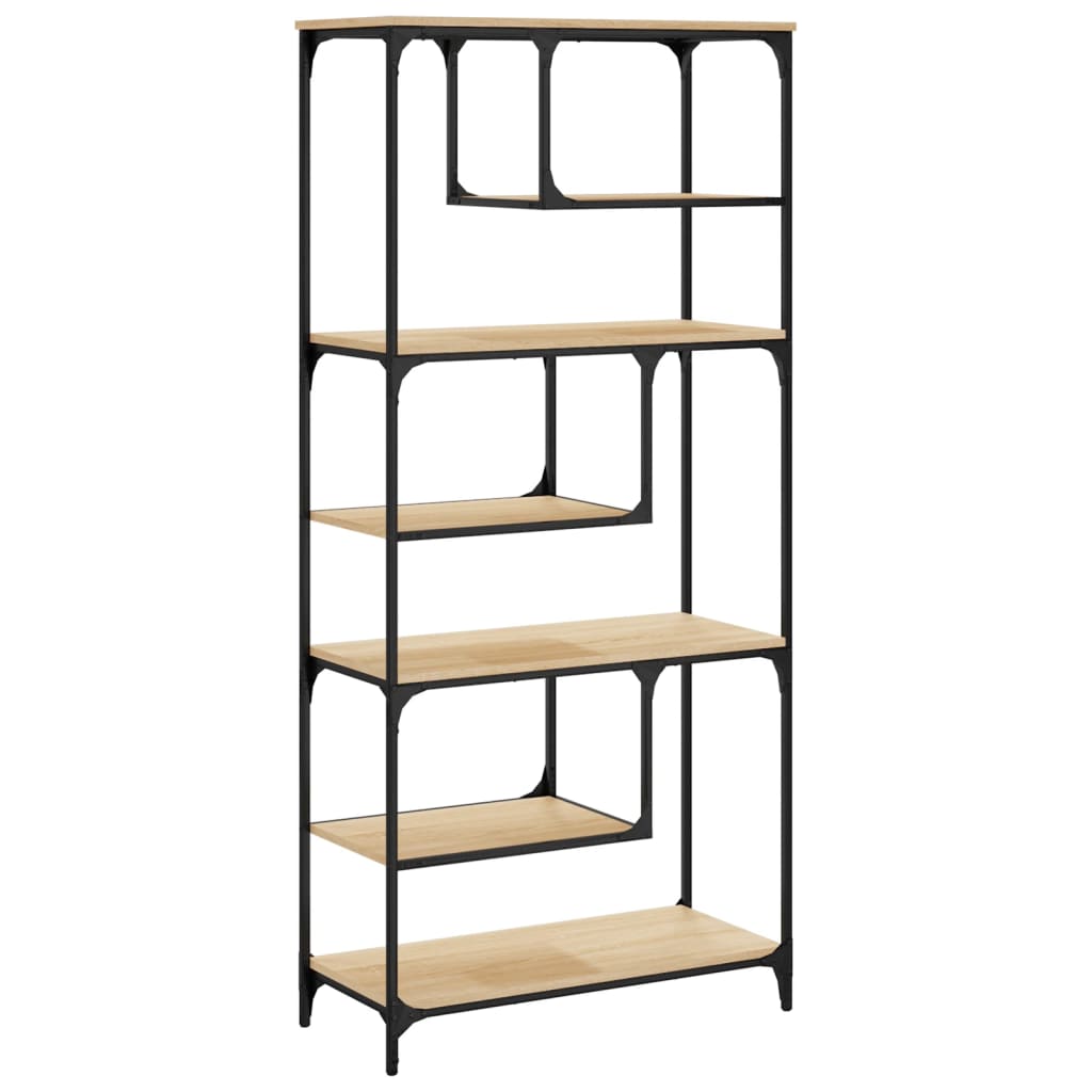 Bokhylle sonoma eik 81x36x176 cm konstruert tre