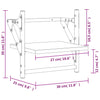 Vegghyller med stenger 2 stk brun eik 30x25x30 cm