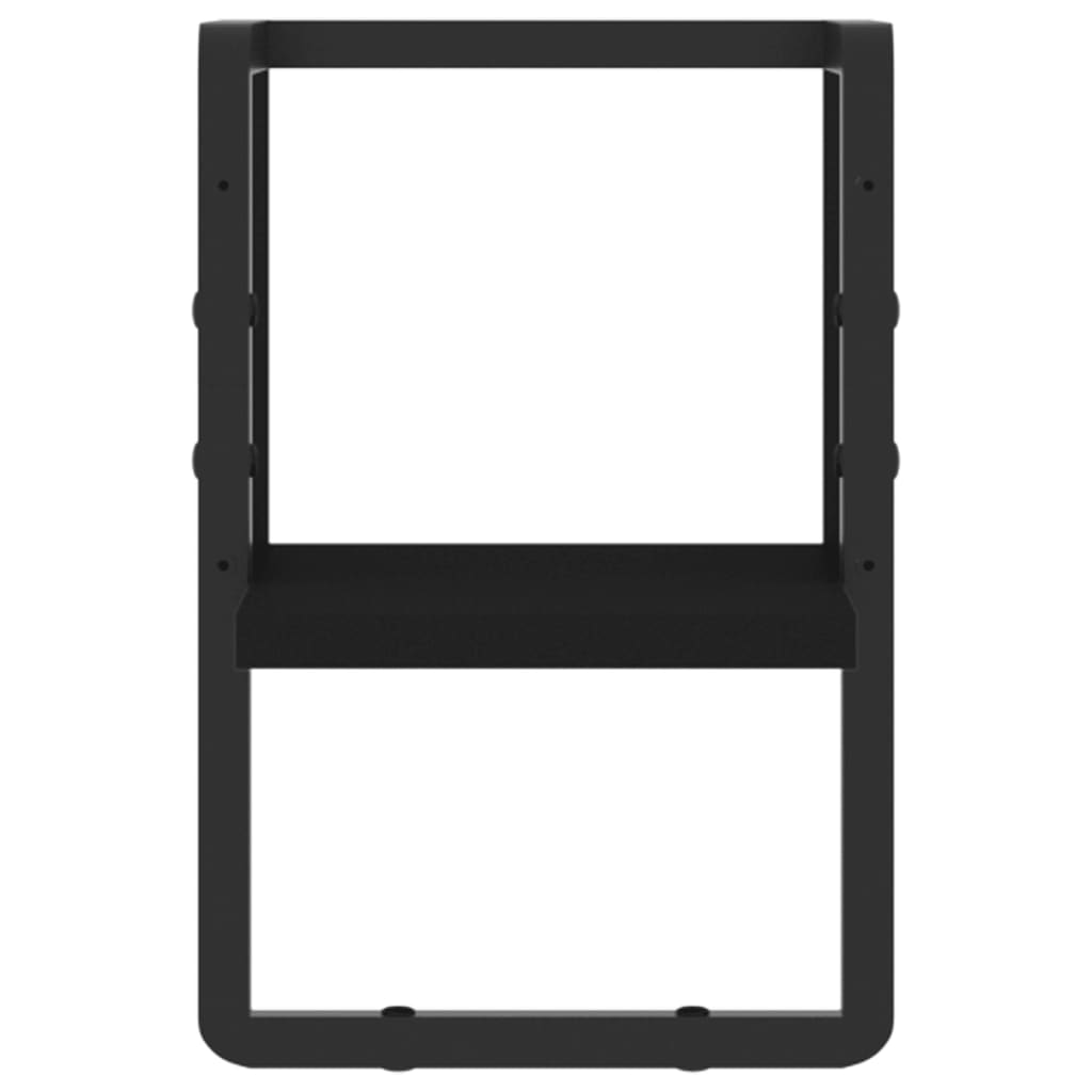 Vegghylle med stang svart 20x25x30 cm