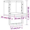 Vegghylle med stang sonoma eik 20x25x30 cm